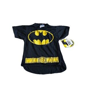 NWT Vintage 1990 Batman Dc‎ Comic Kids T Shirt With Cape Size 5